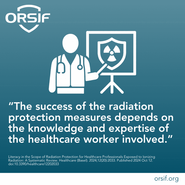 Quote: the success of radiation protection measures depends on the knowledge and expertise of the healthcare worker involved.
